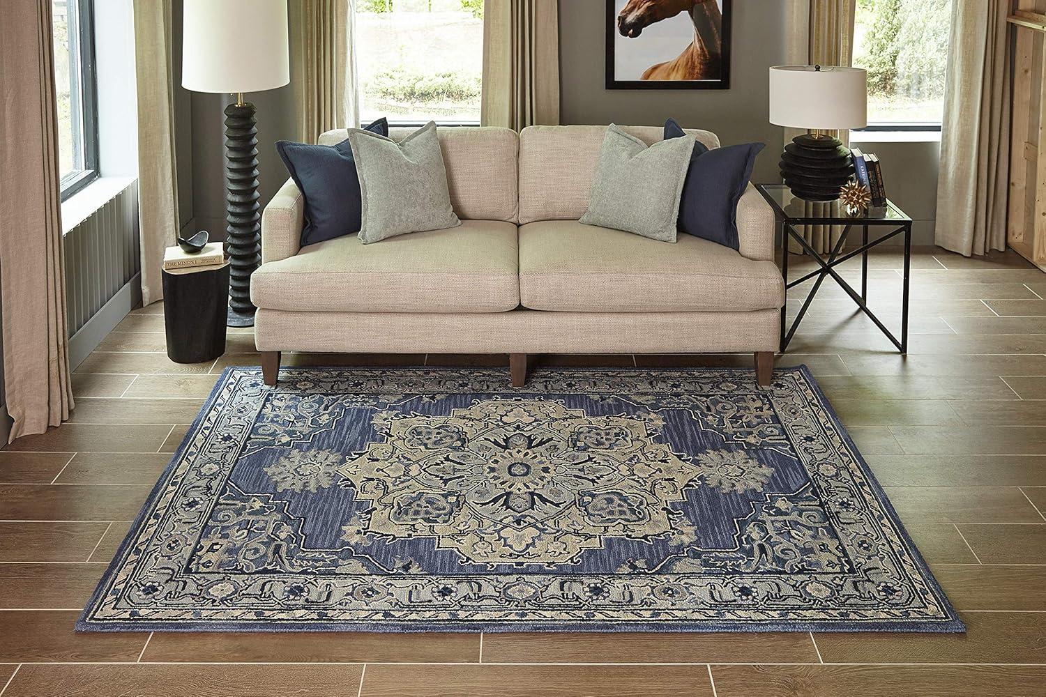 2'x3' Medallion Tufted Accent Rug Denim - Momeni
