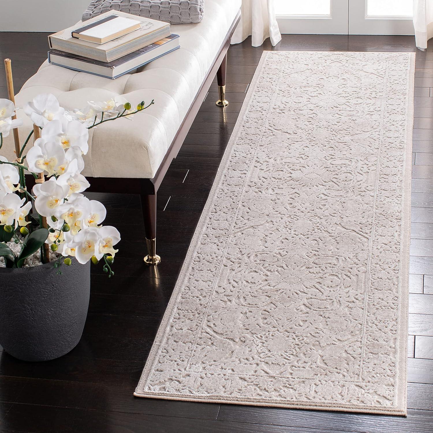 SAFAVIEH Reflection Christy Traditional Runner Rug, Cream/Ivory, 2'3" x 14'