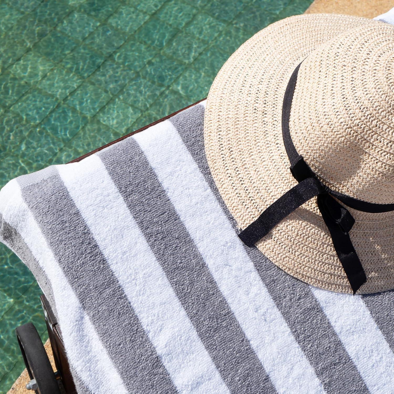 Arkwright Oversized California Beach Towels - (Pack of 4) Absorbent, Quick Drying, Ringspun Cotton Pool Towel, 30 x 70 in - Grey