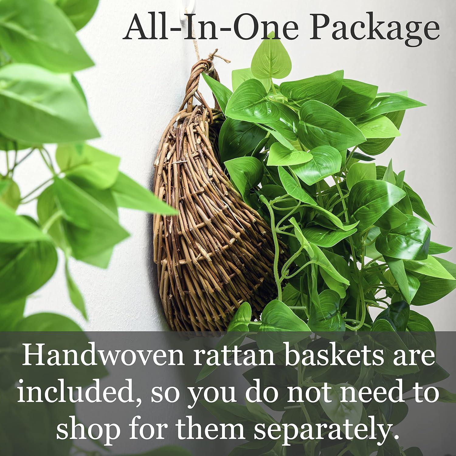 Ophelia & Co. Fake Hanging Plants Vines(2Pcs) Artificial Ivy Greenery Garlands For Home Bedroom Living Aesthetic Indoor,Outdoor Farmhouse Decorations(No Basket)