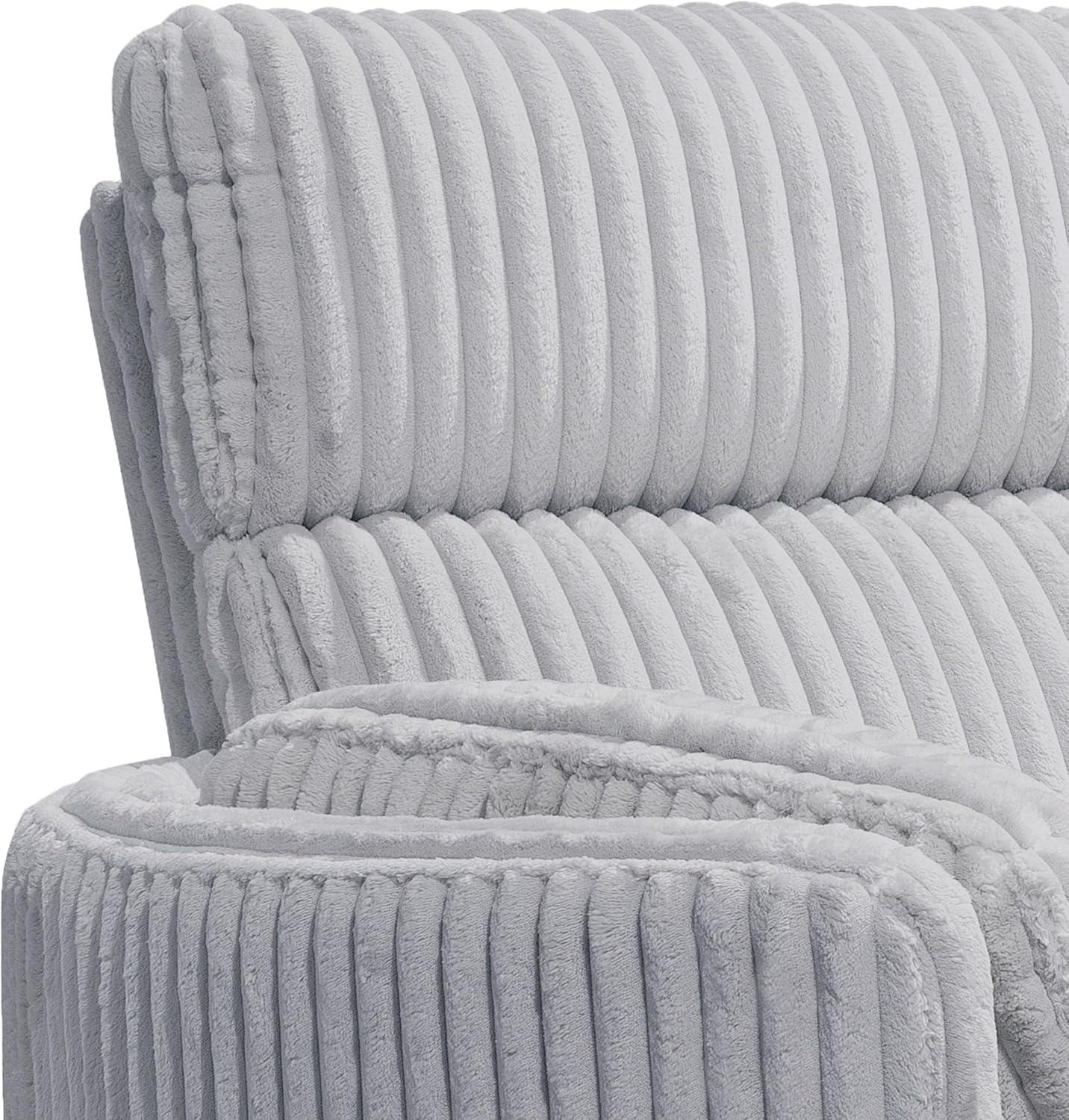 Mega Grey Swivel Glider Recliner with Plush Chenille Upholstery