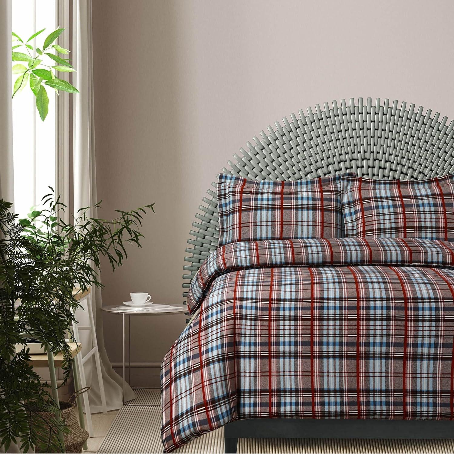 Sofi Paisley Printed Flannel Oversized Duvet Cover Set - Azores Home