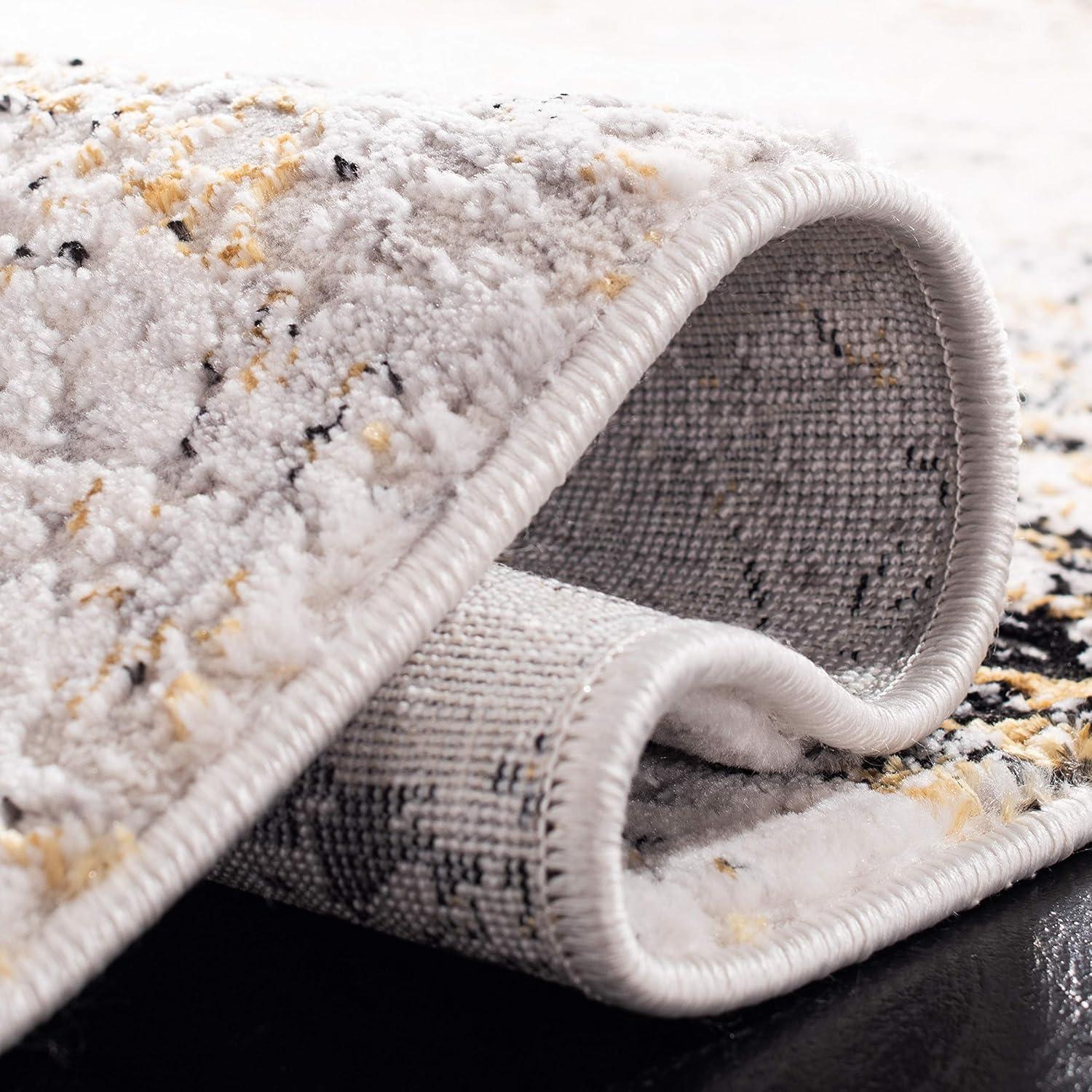 Amalfi AMF572 Power Loomed Area Rug - Creme/Gold - 4'x6' - Safavieh.