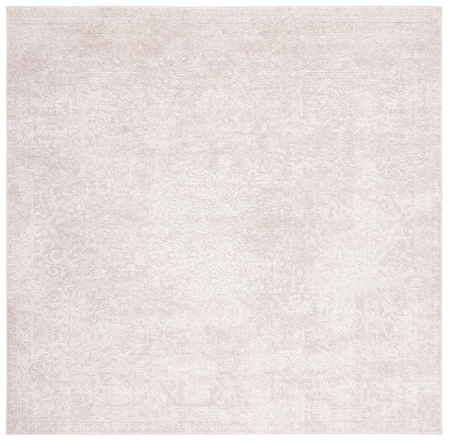 Reflection RFT664 Power Loomed Indoor Area Rug - 6'7"x6'7" - Creme/Ivory - Safavieh