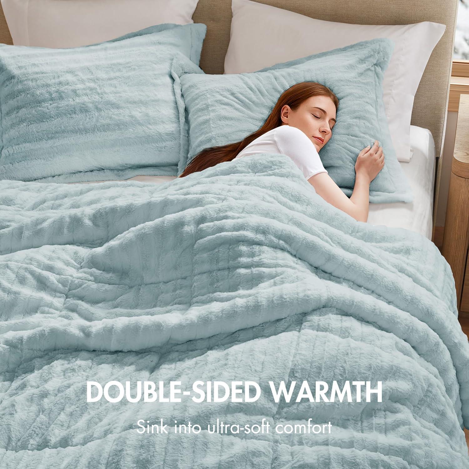 Madison Park Duke Faux Fur Ultra-Soft 3 Piece Comforter Set