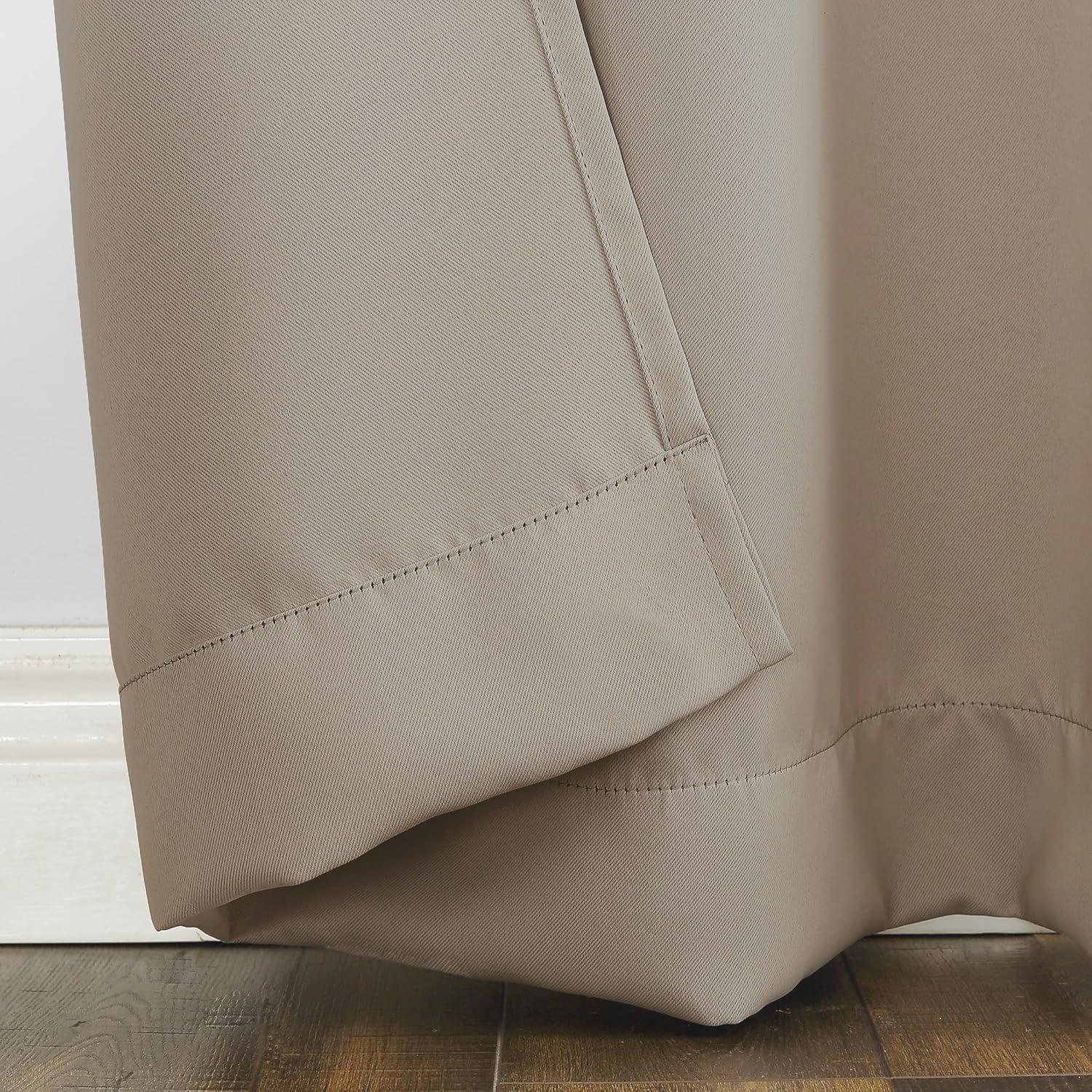 40"x63" Sun Zero Blackout Kenneth Energy Saving Grommet Curtain Panel Stone