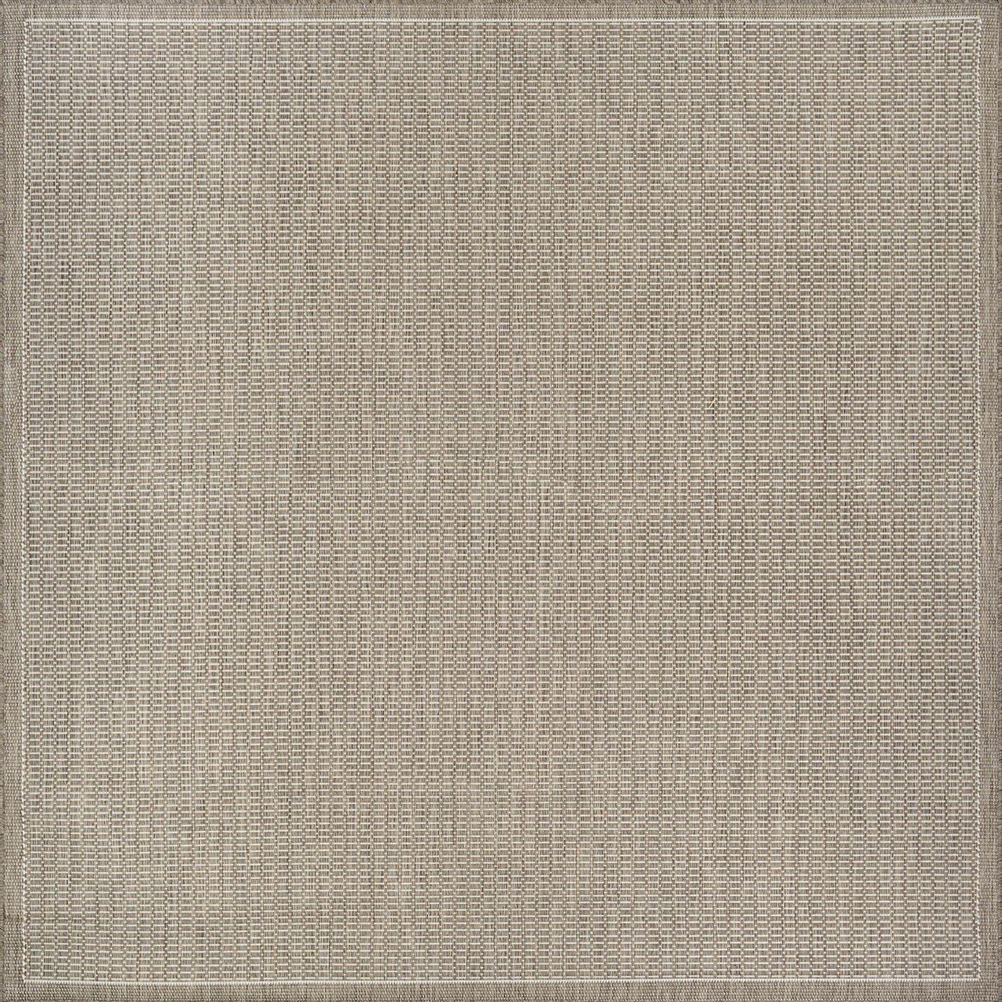 Couristan Recife Saddle Stitch Indoor /Outdoor Area Rug, Champagne- Taupe, 8'6" Square