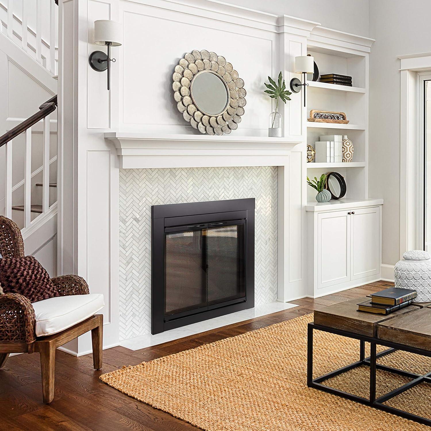 Pleasant Hearth Alpine Puertas de Vidrio para Chimenea Negra - Pequeñas