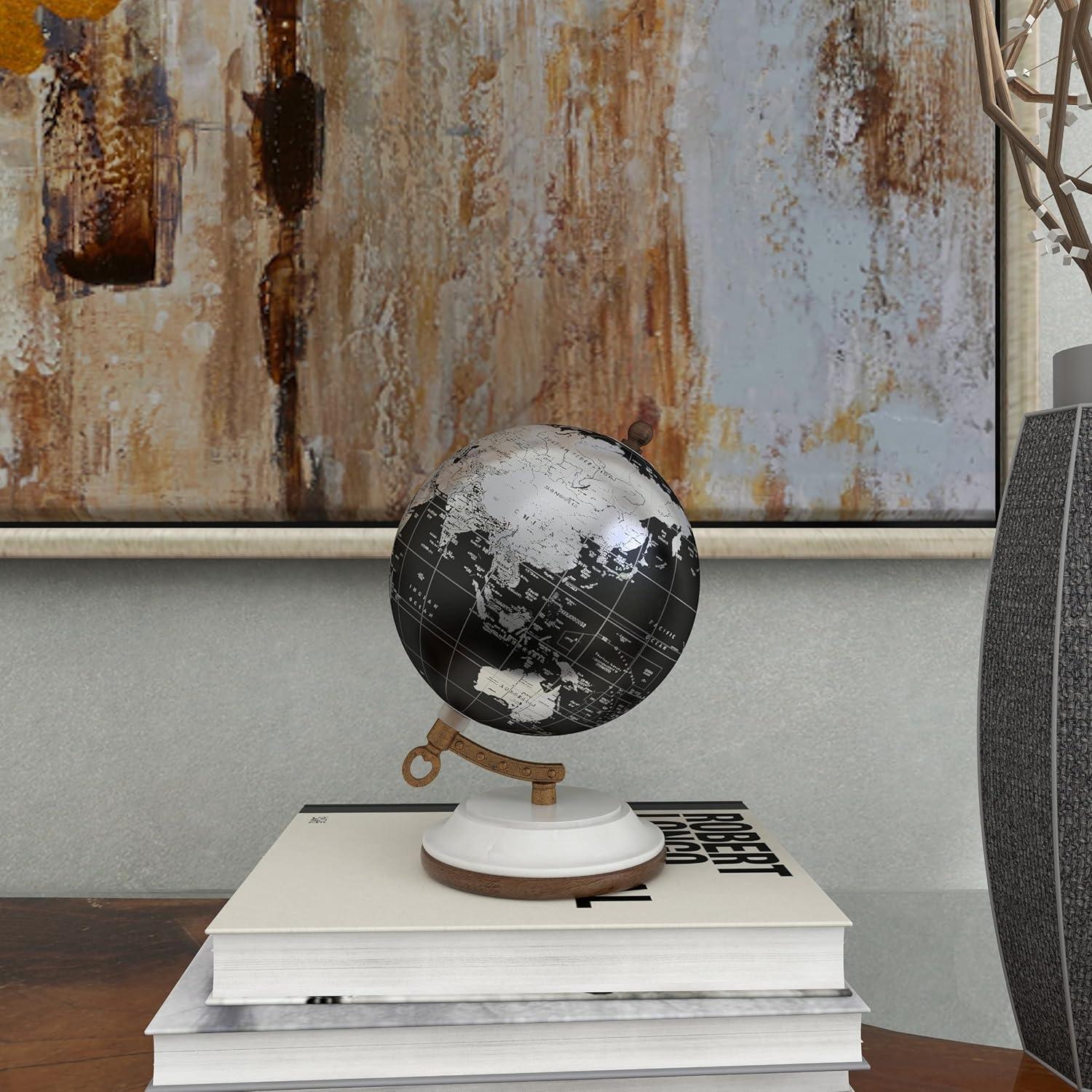 DecMode 5" Black Globe with Marble Base