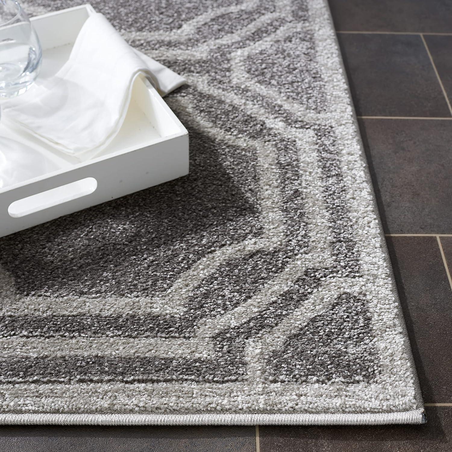 Amherst AMT411 Power Loomed Area Rug - Grey/Light Grey - 6'x9' - Safavieh.