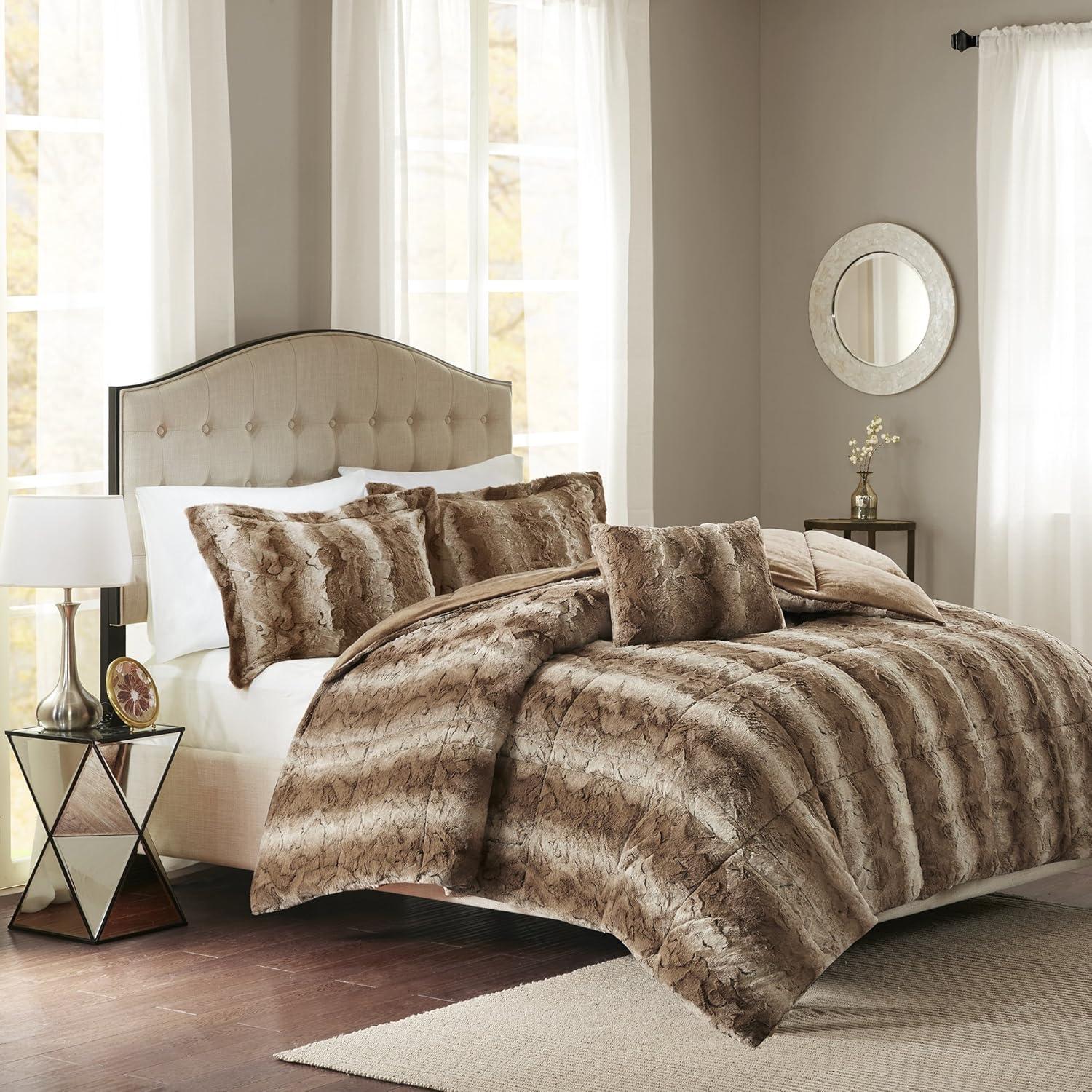 Madison Park Zuri Faux Fur Comforter Set