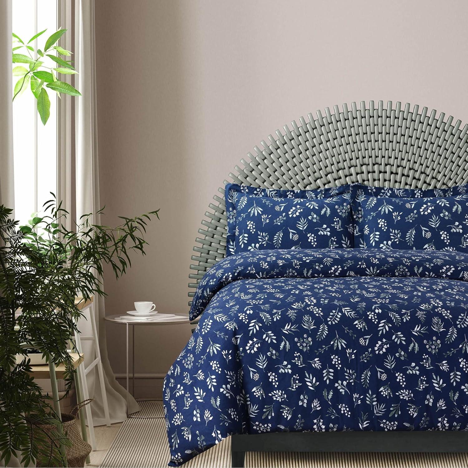 Sofi Paisley Printed Flannel Oversized Duvet Cover Set - Azores Home