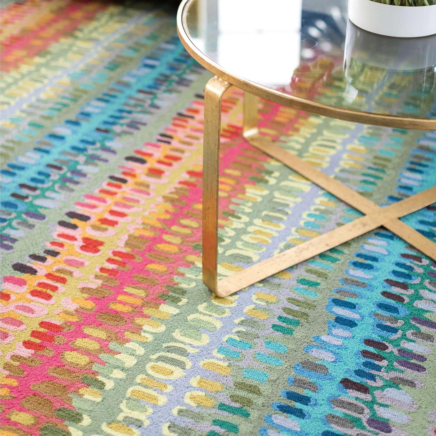 Paint Chip Multi Hand Micro Hooked Wool Rug