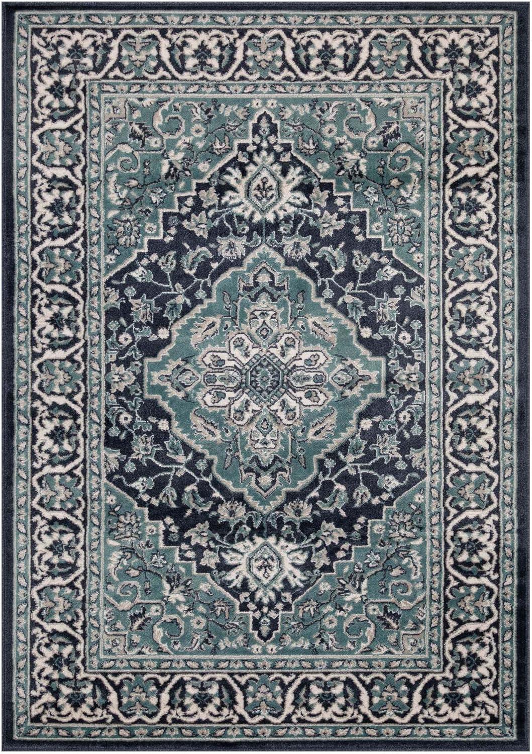 Superior Glendale Oriental Medallion Indoor Area Rug, 3'x5', Deep Royal