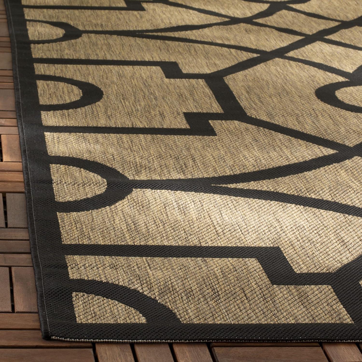 Martha Stewart Fretwork - MSR4121 - Indoor Power Loomed Runners - Dark Beig/Black - 2'7"x5'