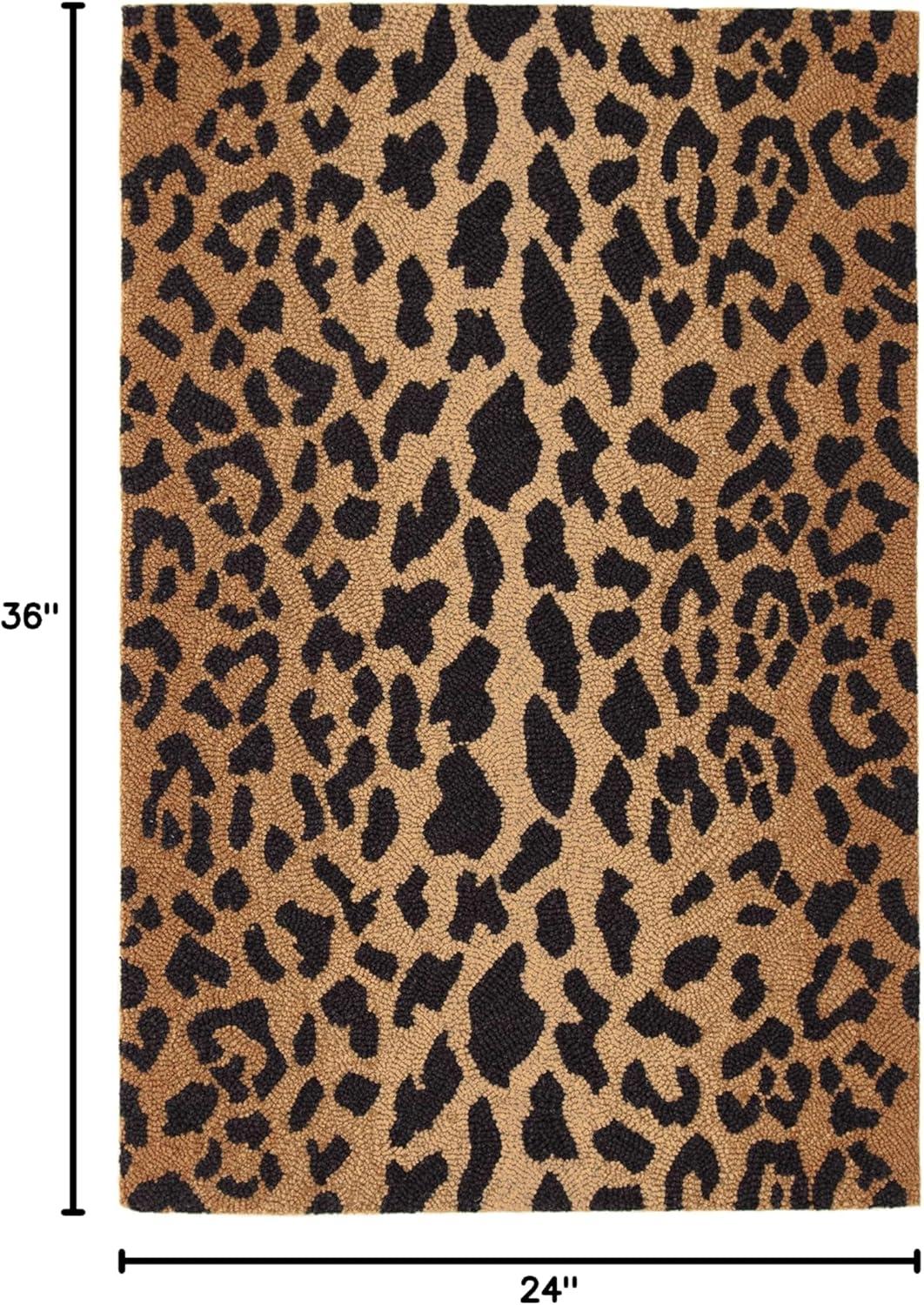 Leopard Hand Micro Hooked Wool Rug