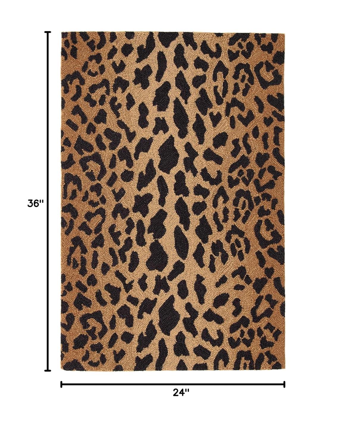 Leopard Hand Micro Hooked Wool Rug