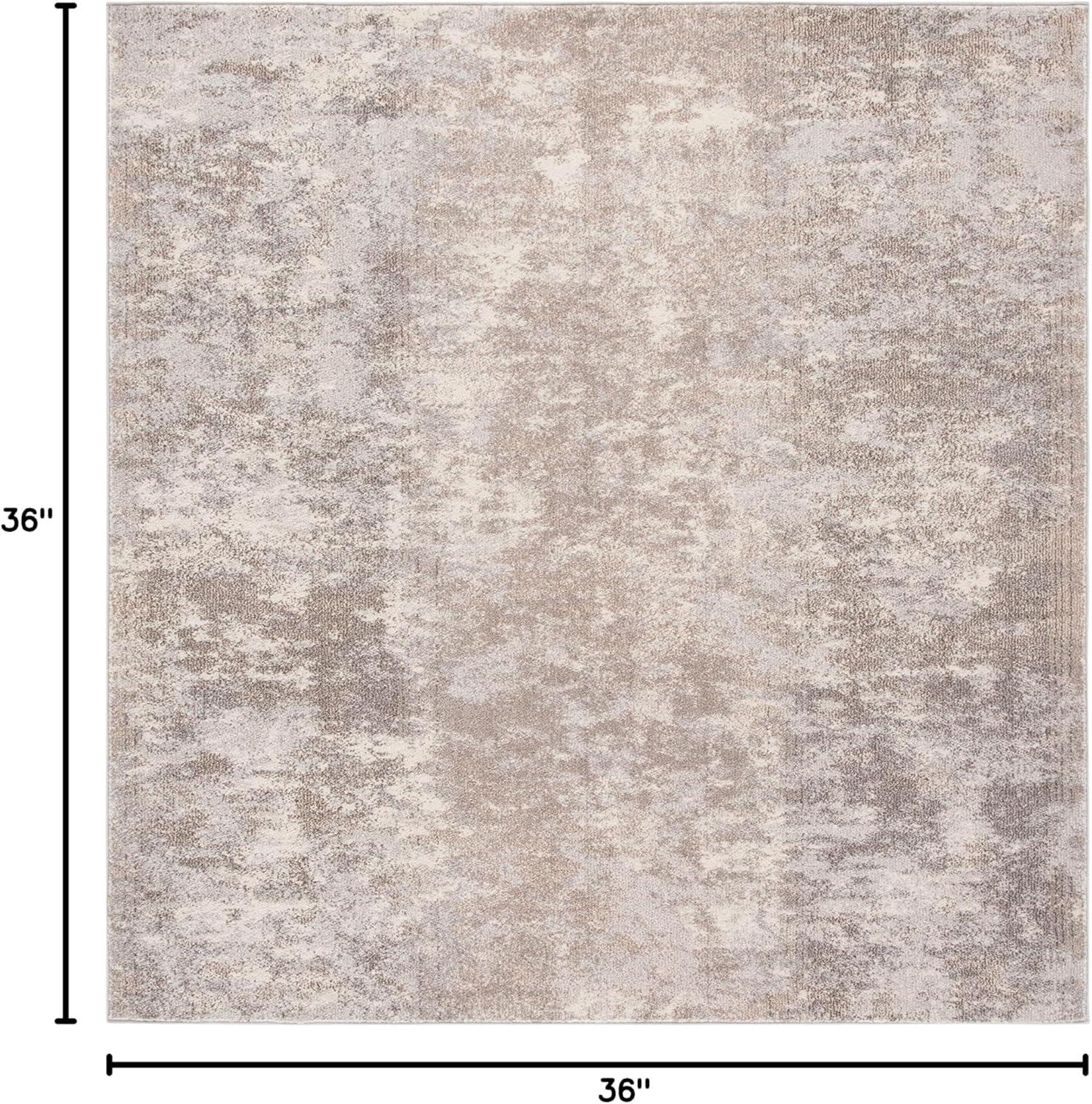 Madison MAD471 Power Loomed Indoor Accent Rug - Grey/Beige - 3'x3' - Safavieh