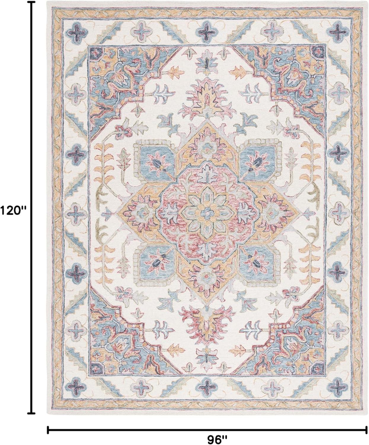 Metro MET352 Hand Tufted Indoor Area Rug - Ivory/Rust - 8'x10' - Safavieh