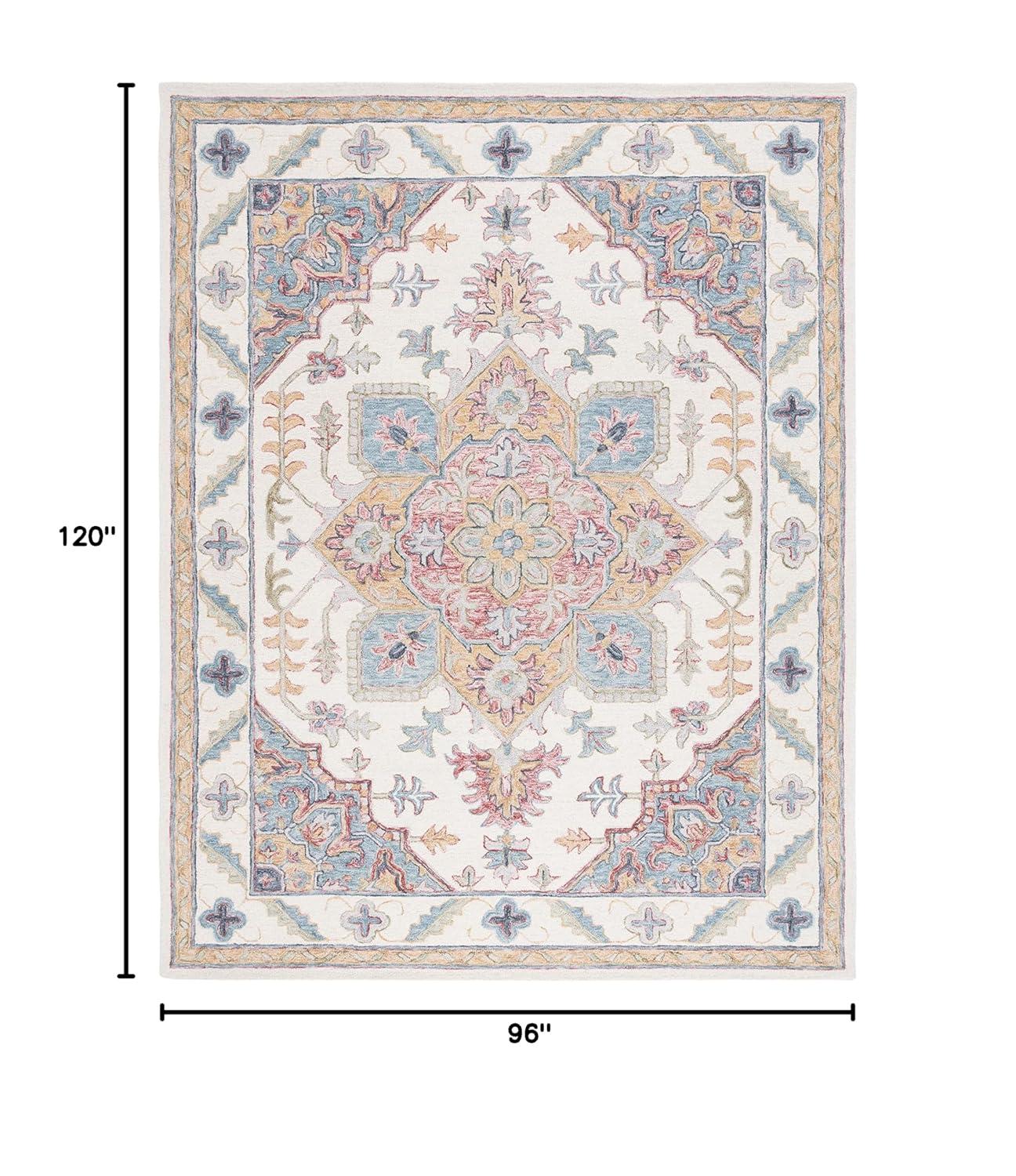 Metro MET352 Hand Tufted Indoor Area Rug - Ivory/Rust - 8'x10' - Safavieh