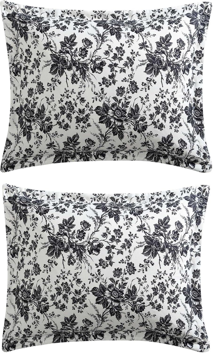 Betsey Johnson Betseys Toile Reversible Black Duvet Cover Set