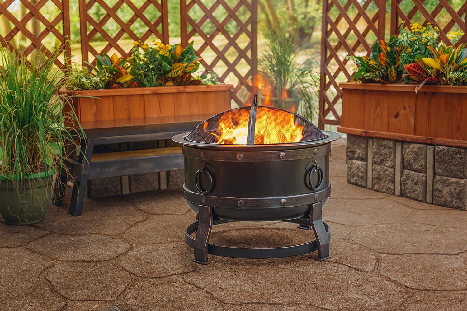 28'' Bronze Wood-Burning Free-Standing Fire Pit