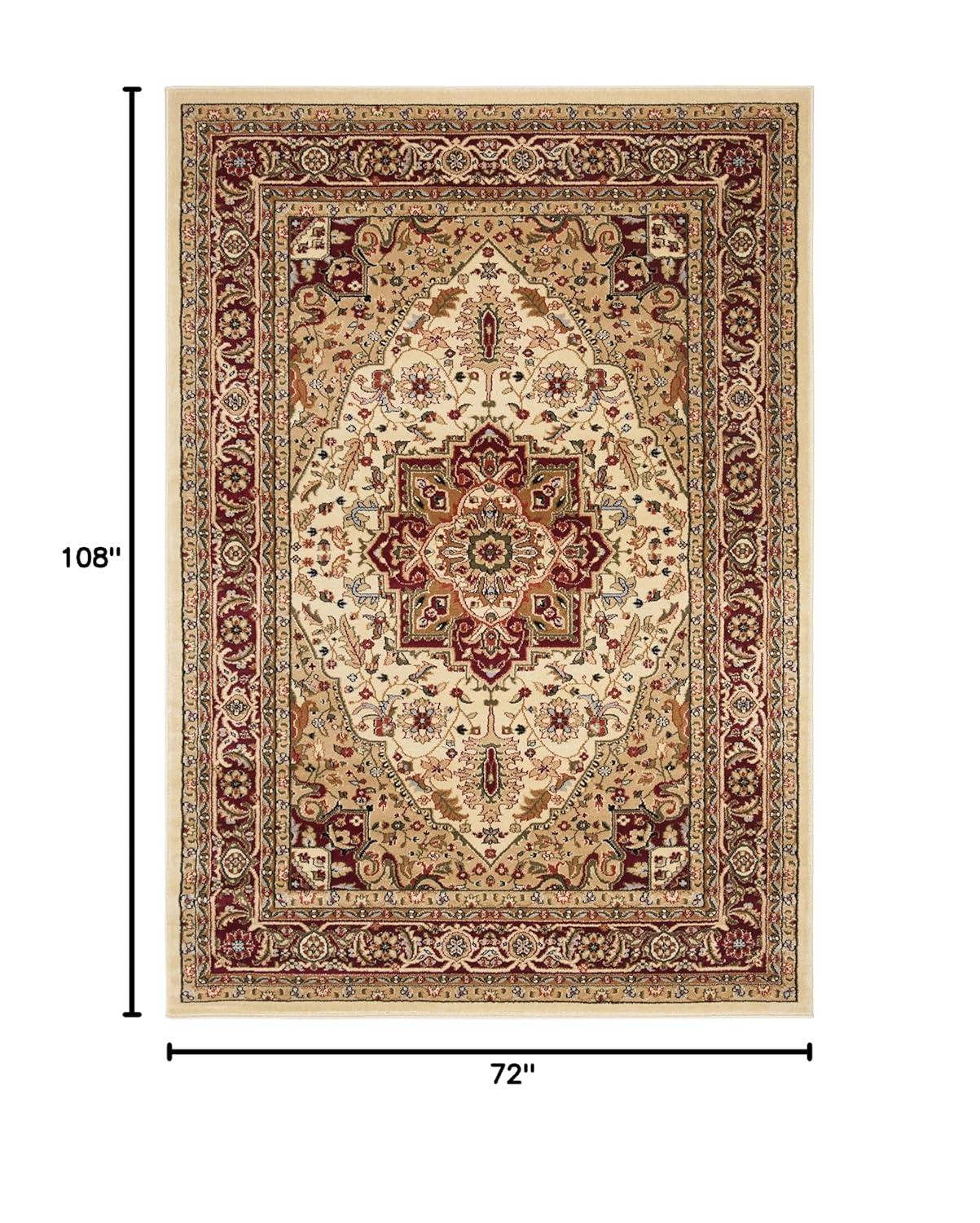Lyndhurst Heriz LNH330 Power Loomed Area Rug - Ivory/Red - 6'x9' - Safavieh