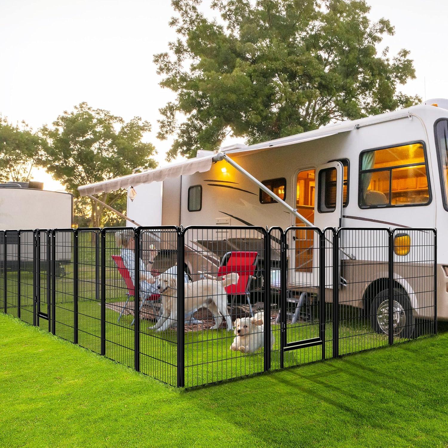 Yaheetech Black Metal 6-Panel Pet Playpen