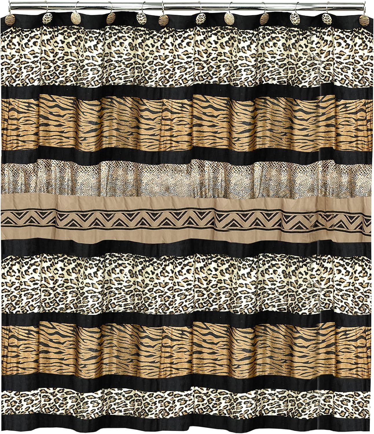 Popular Bath Shower Curtain, Jezella Collection, Animal Print
