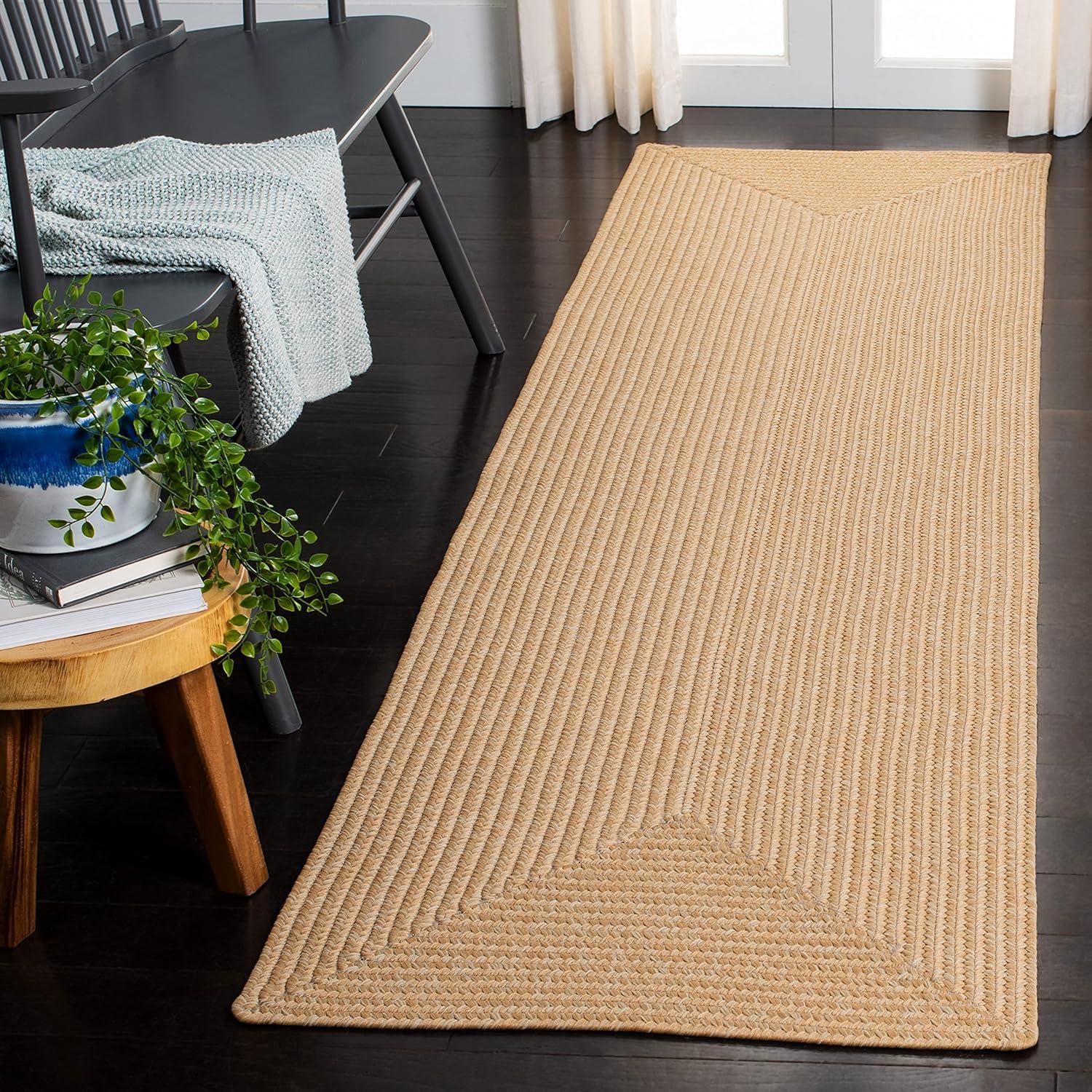 Beige Braided Handmade Reversible Runner Rug 2'3" x 12'