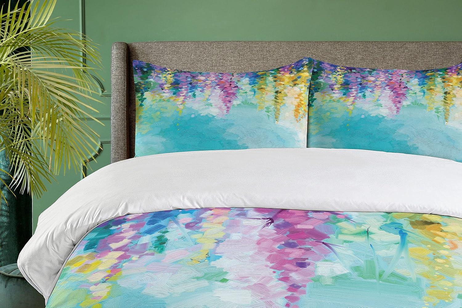 Watercolor Flower Home Modern & Contemporary Abstract Duvet Cover Set