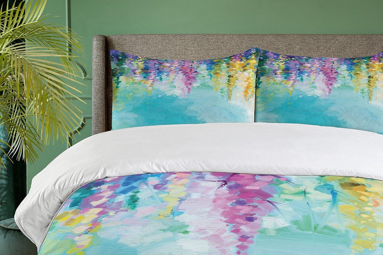 Watercolor Flower Home Modern & Contemporary Abstract Duvet Cover Set