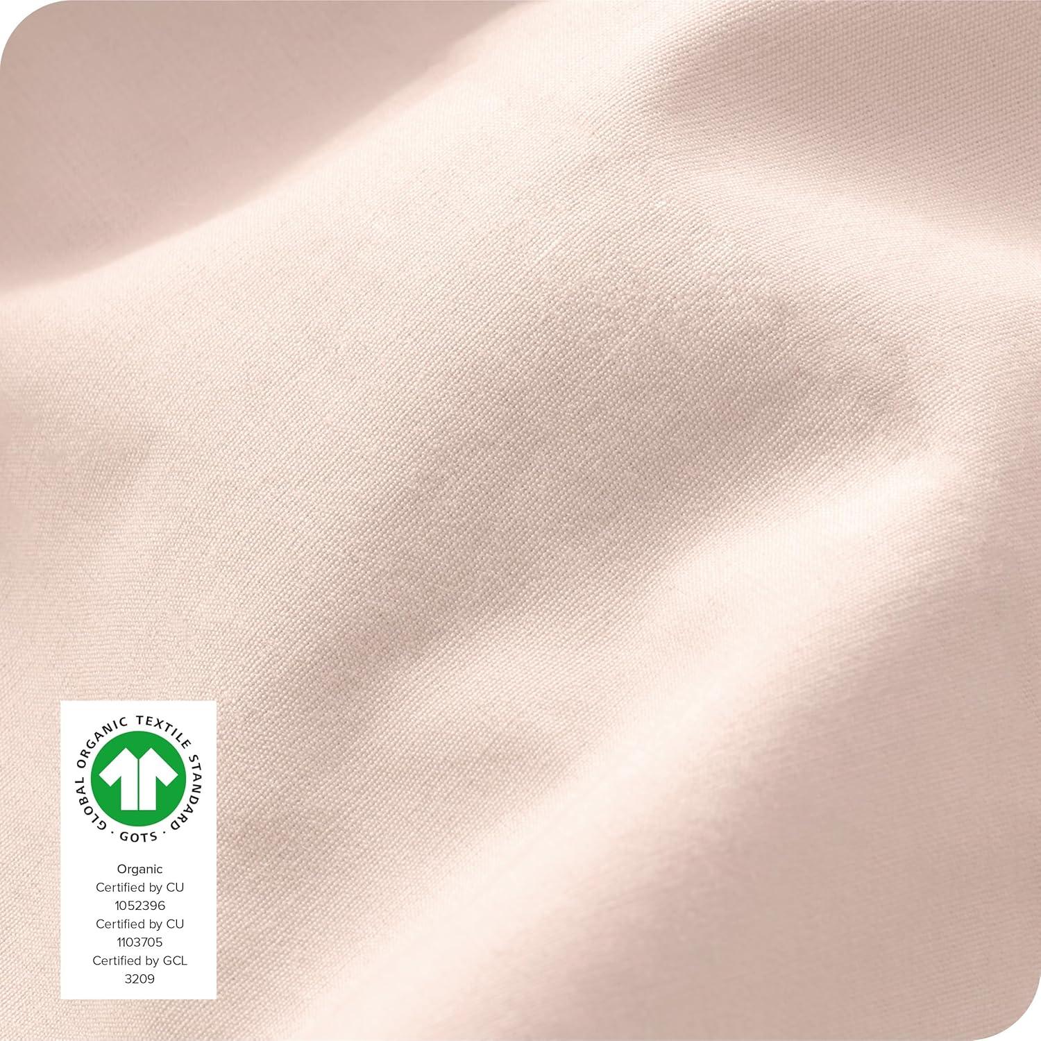 300 Thread Count Organic Cotton Percale Twin Fitted Sheet Dusty Pink by Bare Home