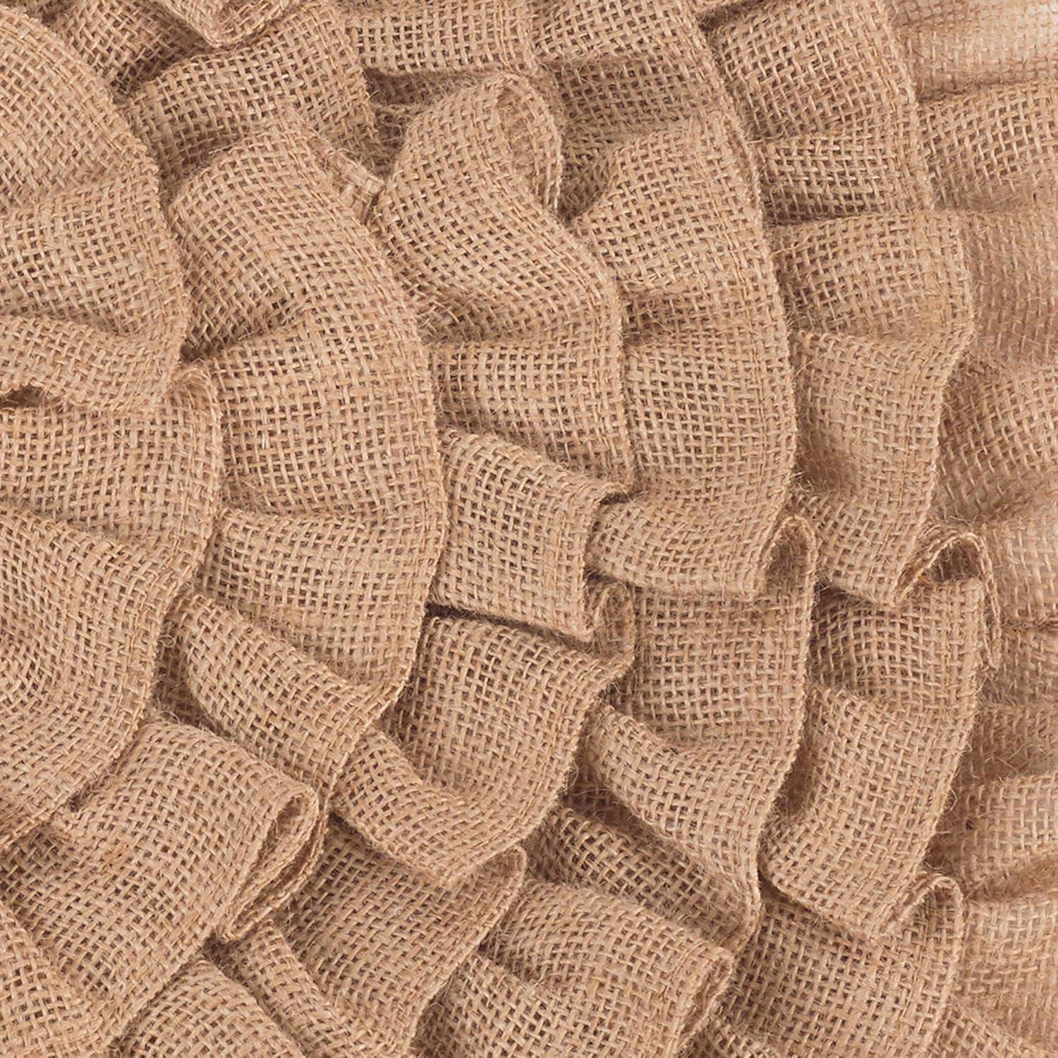 Saro Lifestyle Christmas Tree Skirt With Ruffled Edge, Natural, 84" Round