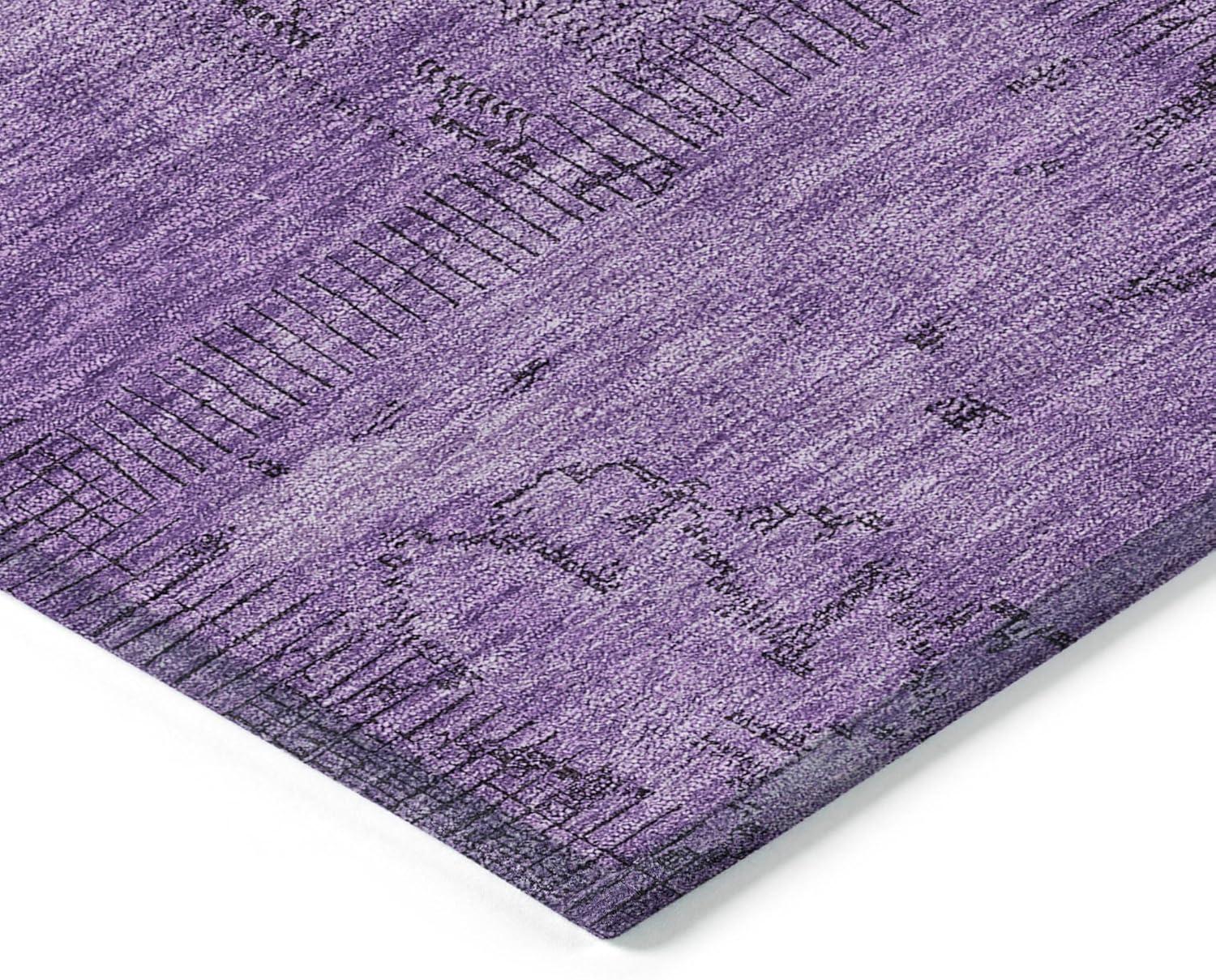 Purple Flat Woven Synthetic Indoor Outdoor Area Rug