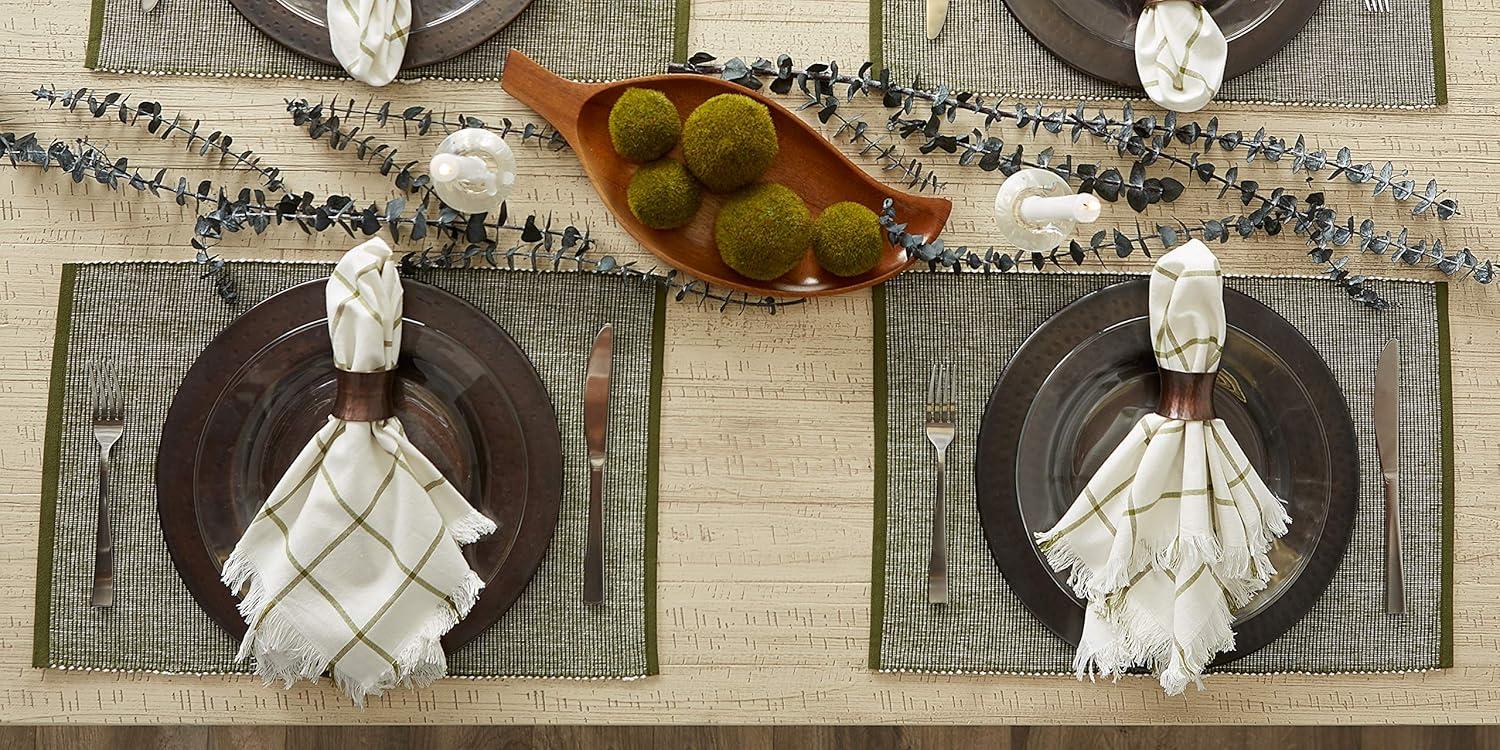 Sage & White 2-Tone Ribbed Placemat (Set of 6)