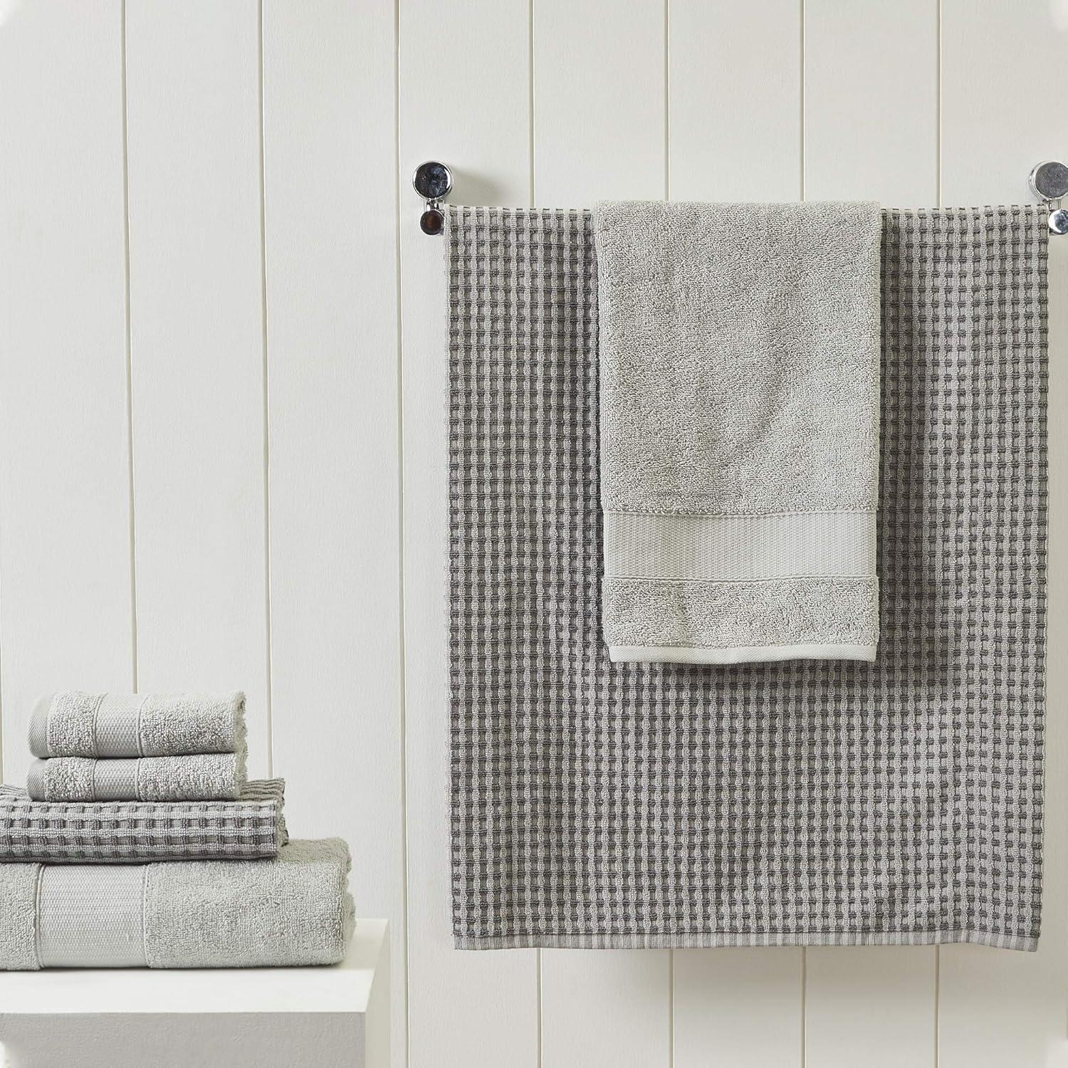 Modern Threads 6 Piece Yarn Dyed Jacquard Towel Set, Cobblestone.