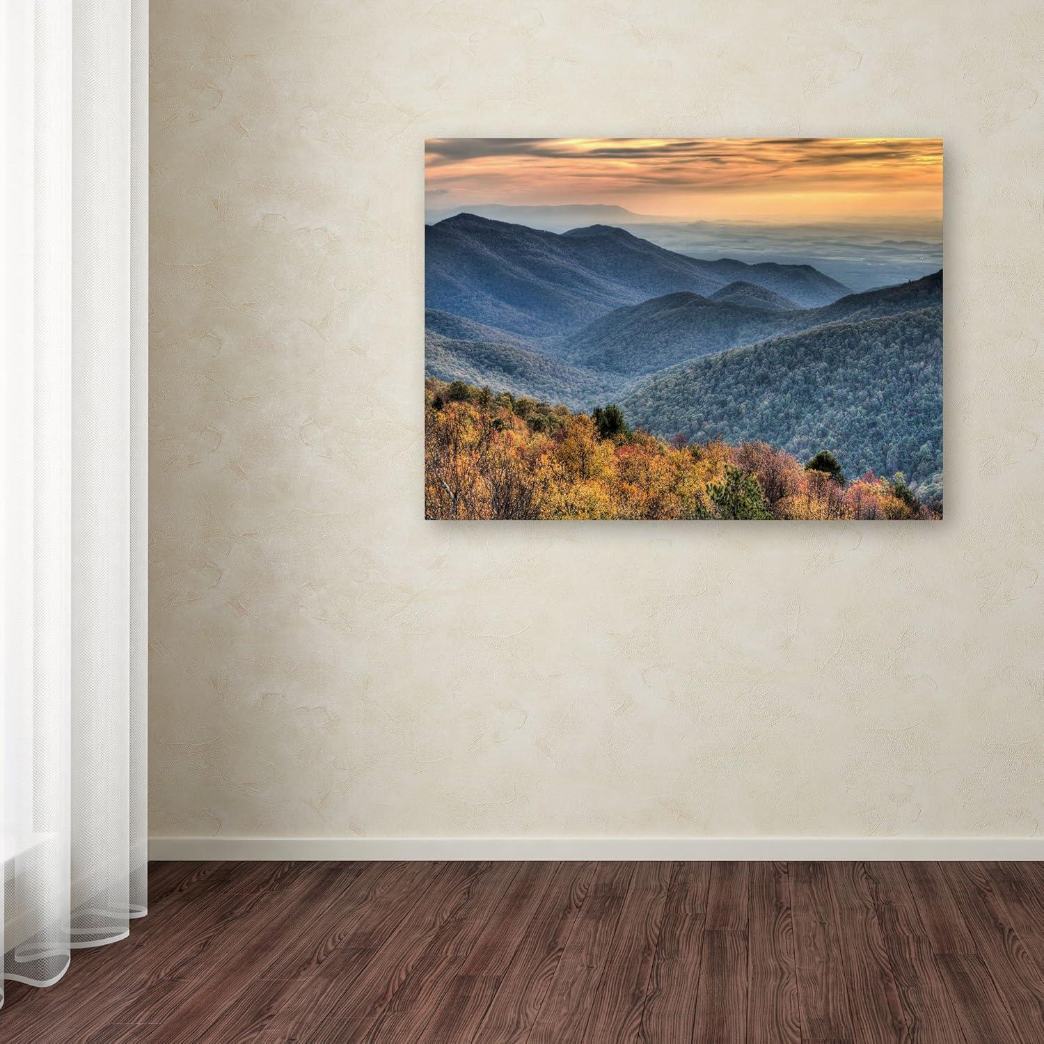 Trademark Fine Art 'Shenandoah Autumn' by Pierre Leclerc Framed Photographic Print on Wrapped Canvas | Wayfair