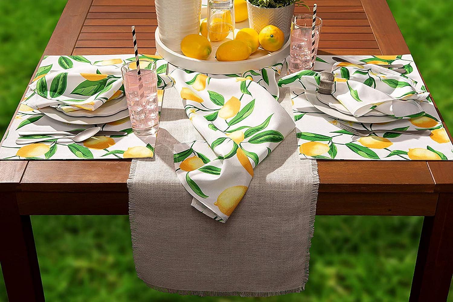 LEMON BLISS PRINT TABLE RUNNER 14x108