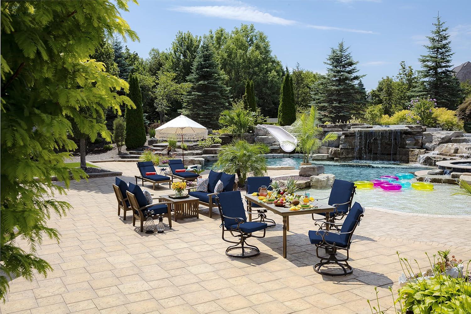 ARDEN Outdoor Chair Cushion 16.5 x 18, Sapphire Blue Leala