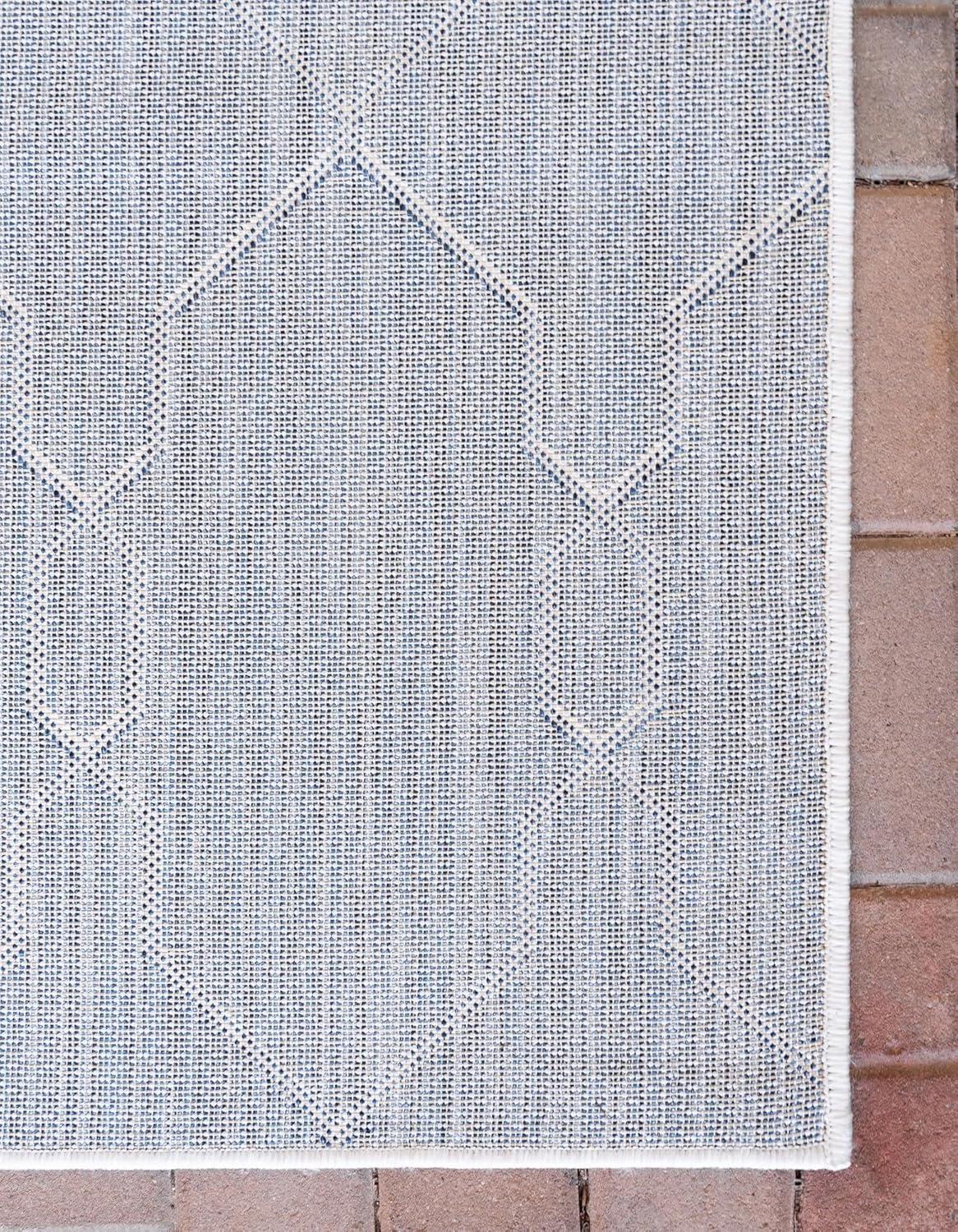 Unique Loom 5' 1 x 8' 0 Rectangle Indoor/Outdoor Trellis Ivory Area Rug