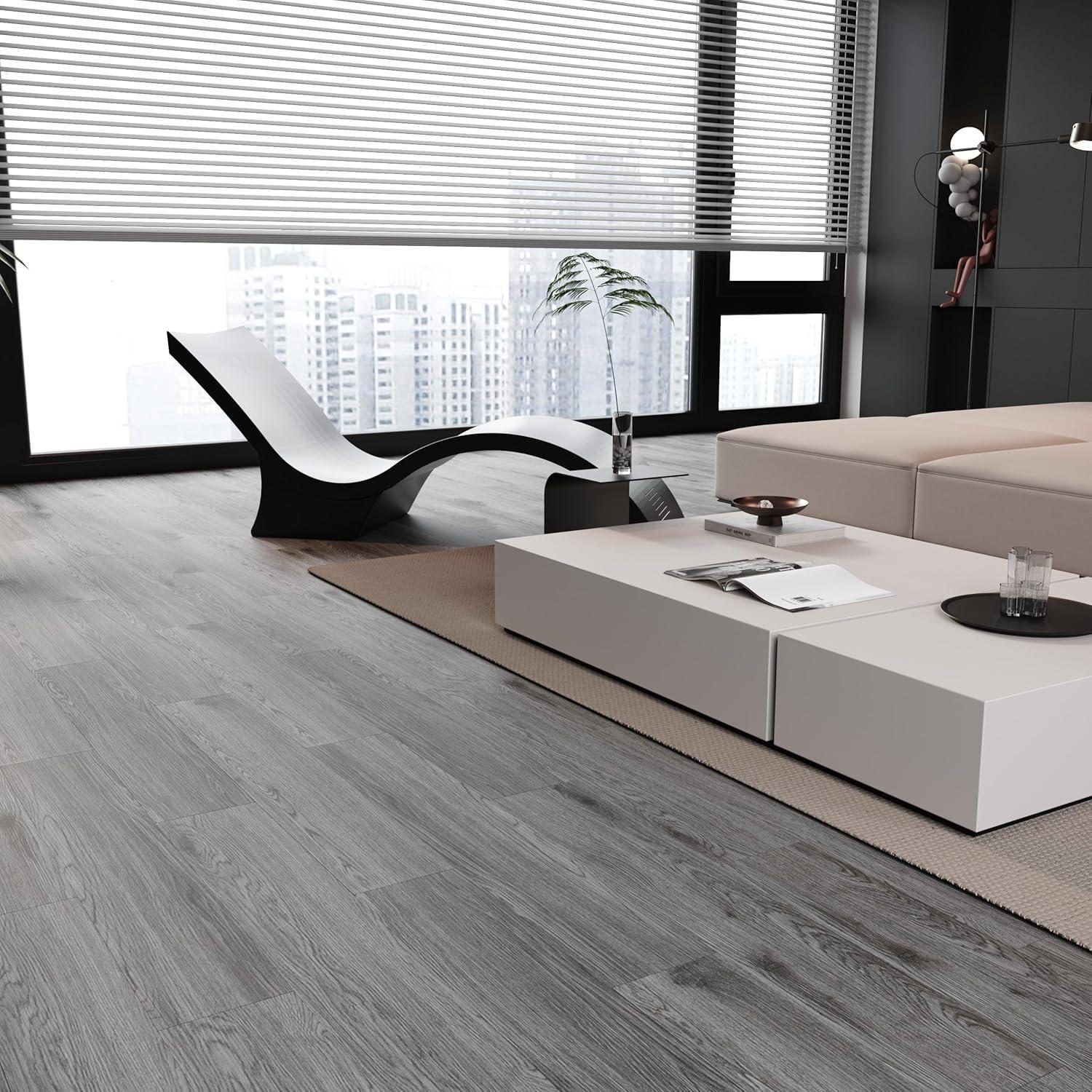 Gray Self-Adhesive Waterproof Vinyl Flooring Planks