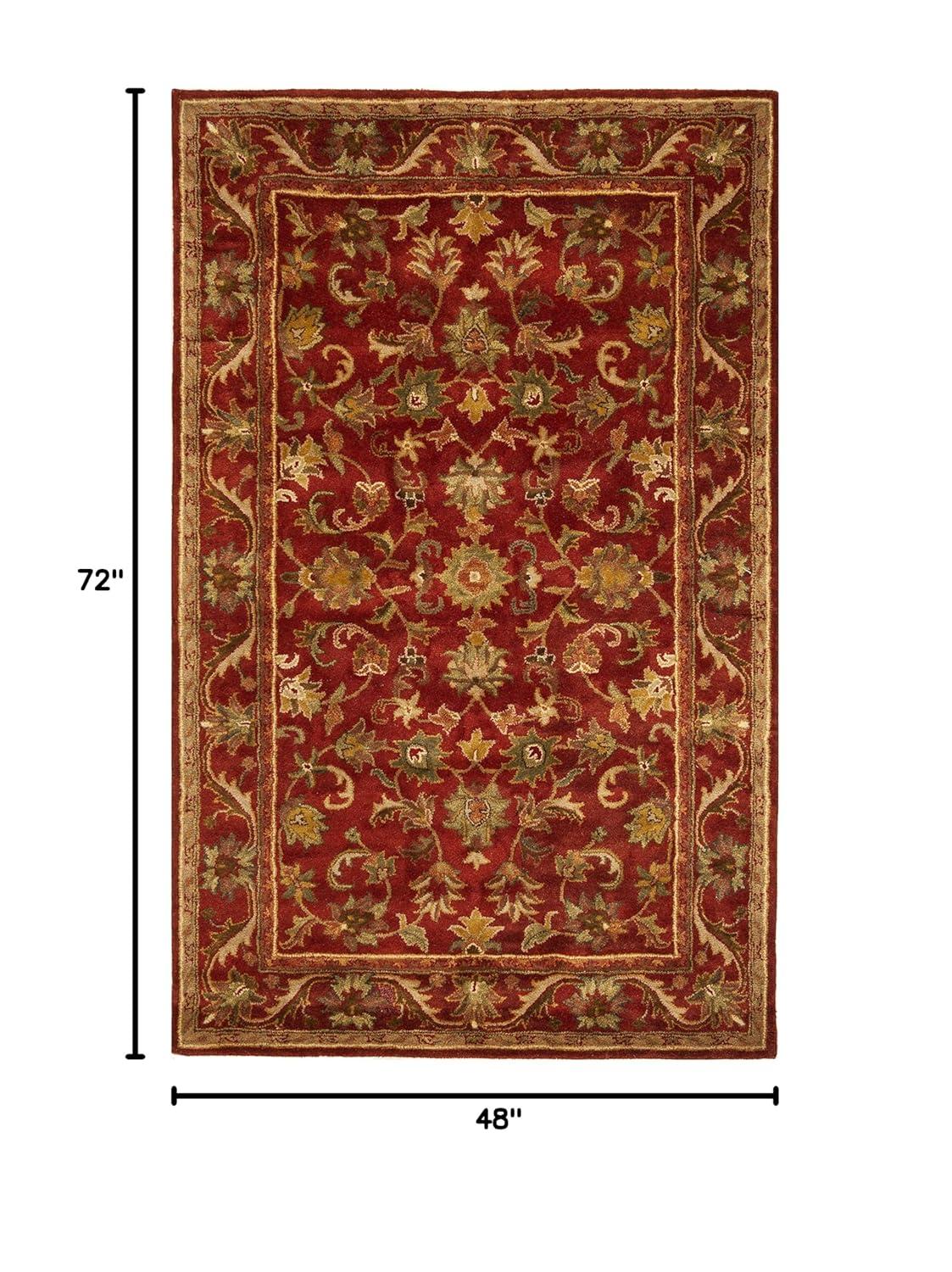 Antiquity AT52 Hand Tufted Indoor Area Rug - Red/Red - 4'x6' - Safavieh