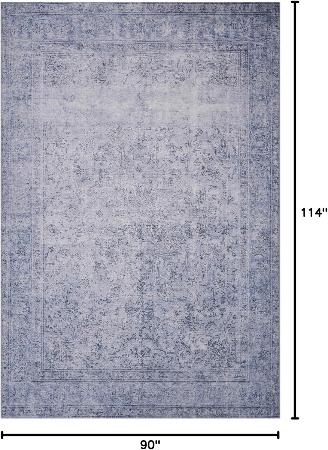 Gray Hand-Knotted Floral Motif Synthetic Area Rug