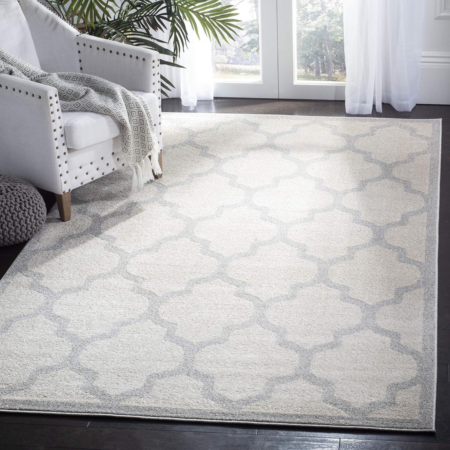 Amherst AMT420 Power Loomed Indoor Area Rug - Beige/Light Grey - 8'x10' - Safavieh