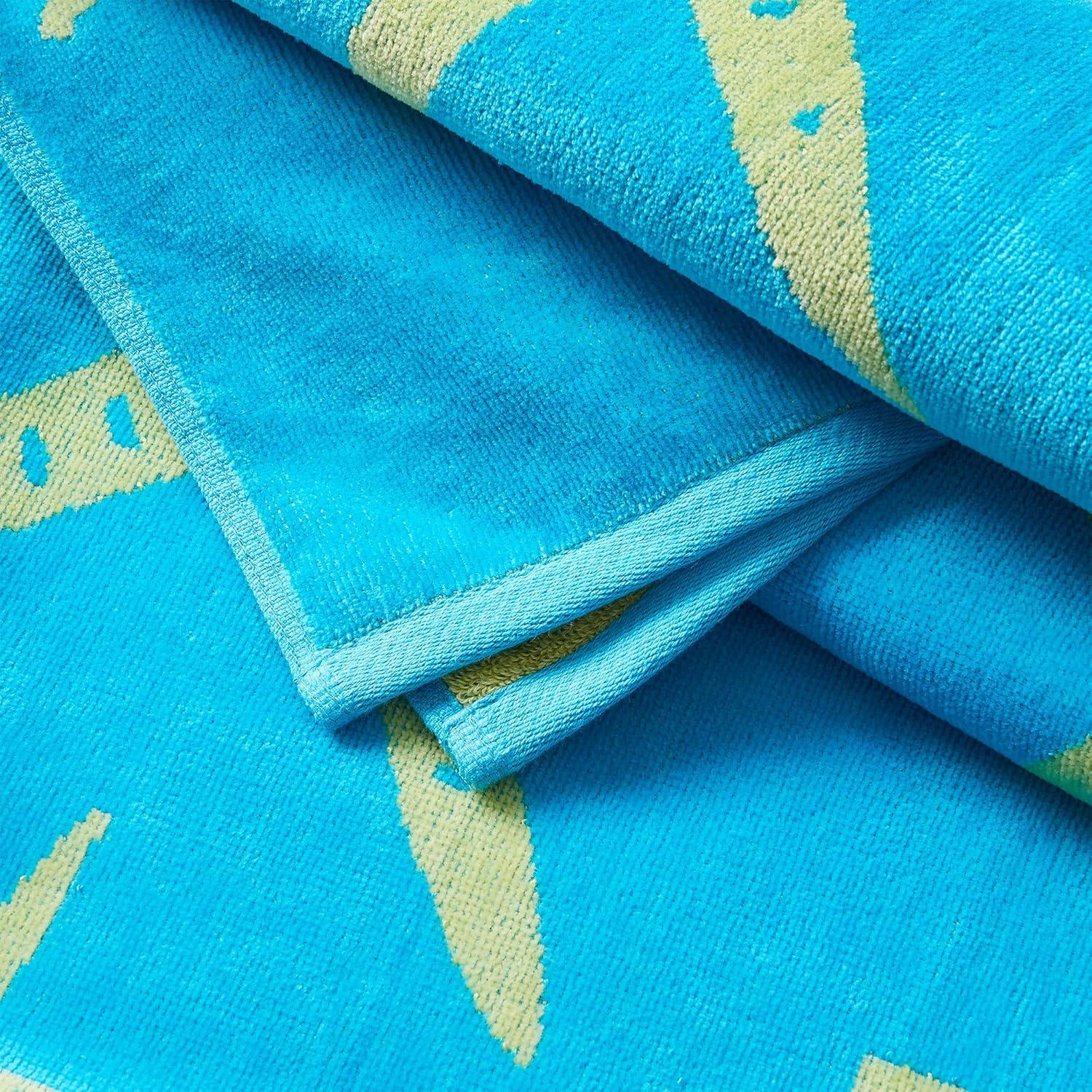 2pk 30" x 60" Yellow Starfish and Stripe Cotton Beach Towels - Great Bay Home