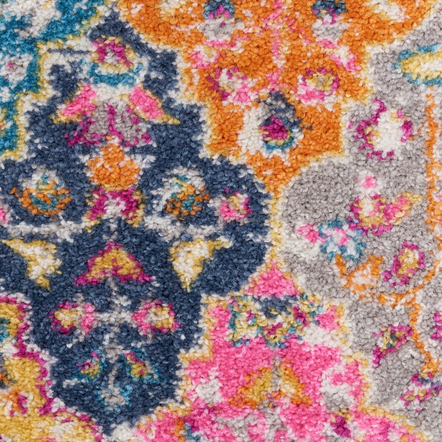 Multicolor Floral Tufted Synthetic Runner Rug, 2'2" x 7'6"