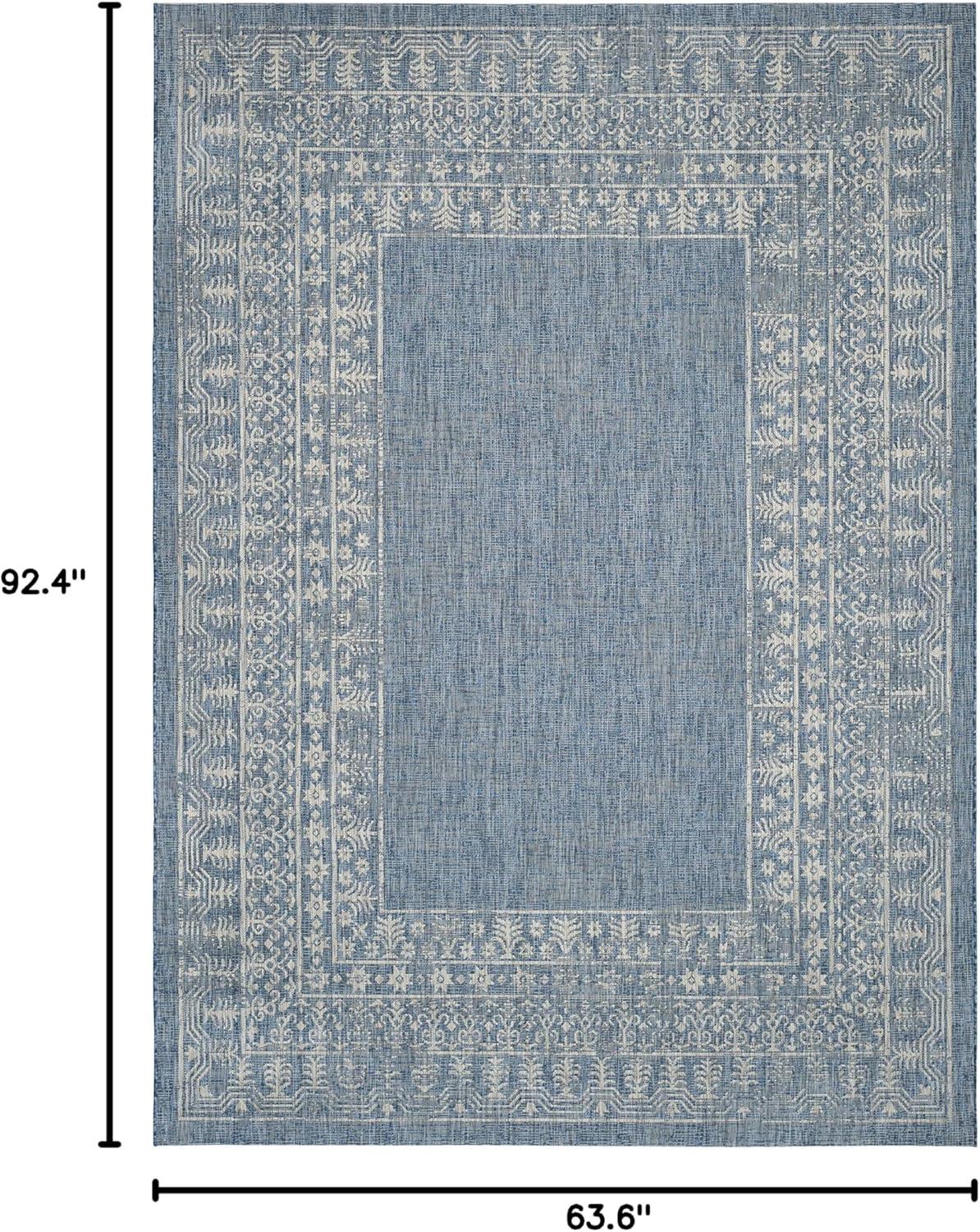 Courtyard CY8482 Power Loomed Indoor/Outdoor Area Rug - Navy/Gray - 5'3"x7'7" - Safavieh.