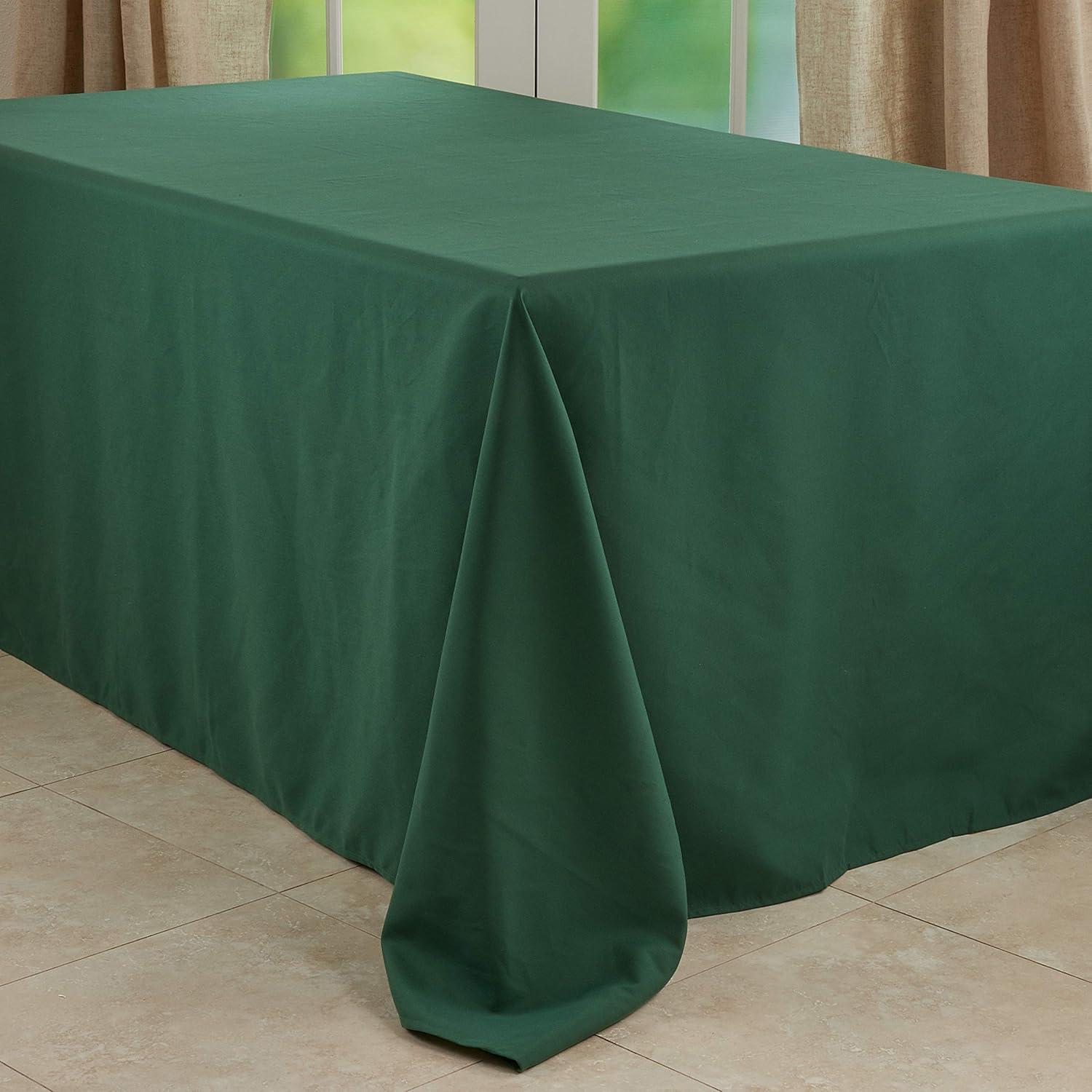 Saro Lifestyle Solid Color Everyday Tablecloth, Jasper Green, 90" x 156"