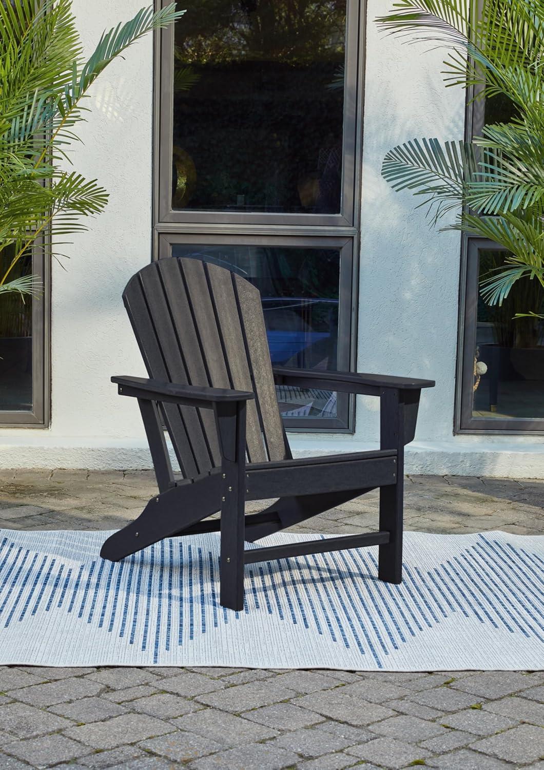 Signature Design by Ashley Sundown Treasure Outdoor Patio HDPE Weather Resistant Adirondack Chair, Black